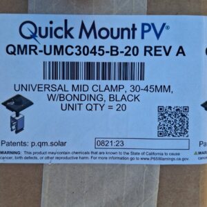 Quick MountPV Mid Clamps 20ct Box(new) QMR-UMC3045-B-20 REV A